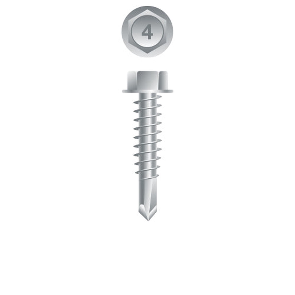 #14 Strong-Point Hex Washer Head 14-14 x 3, 410 Stainless Steel