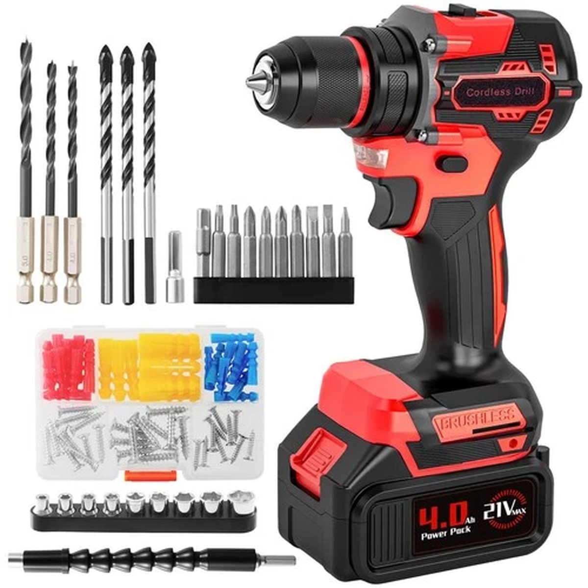 WORKPRO Pink Cordless Drill Driver Set, 12V Electric Screwdriver