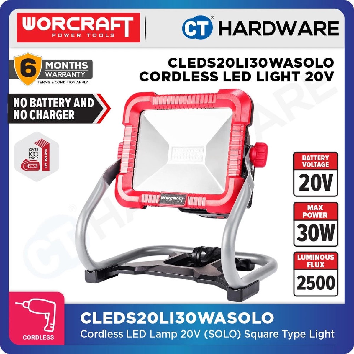 Worcraft CLED-S20Li-30WA Cordless LED Work Light 20V (Solo) [CLEDS20LI30WA]