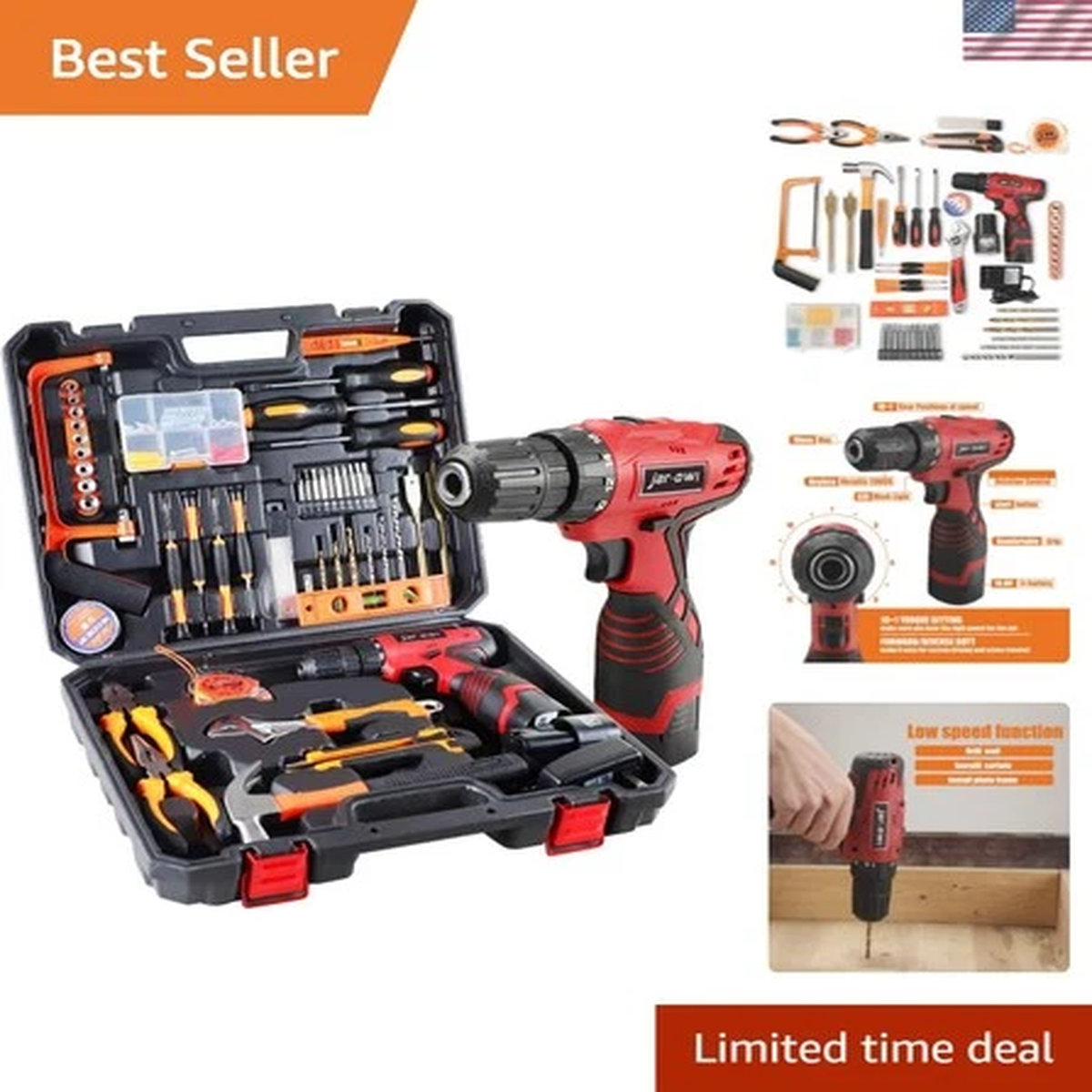 'S 20V Cordless Drill/Driver, Electric Screwdriver - 2 Batteries, 30Nm, 21+1 Tor