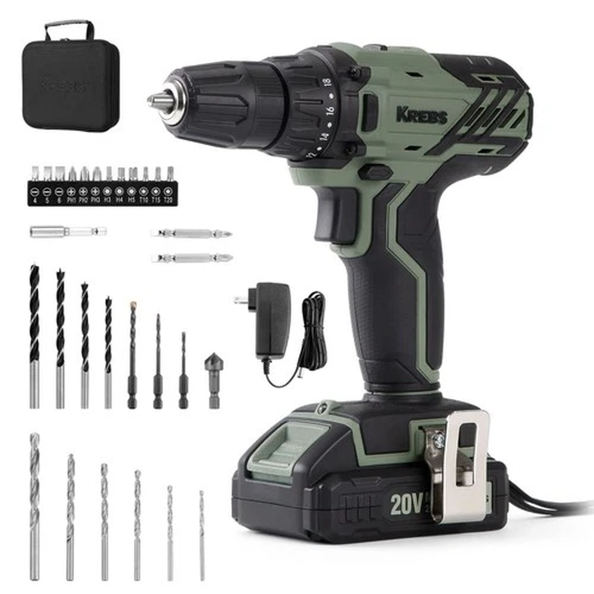 YIOU 20V MAX Cordless Drill/Driver Kit with Battery and Charger & Cordless